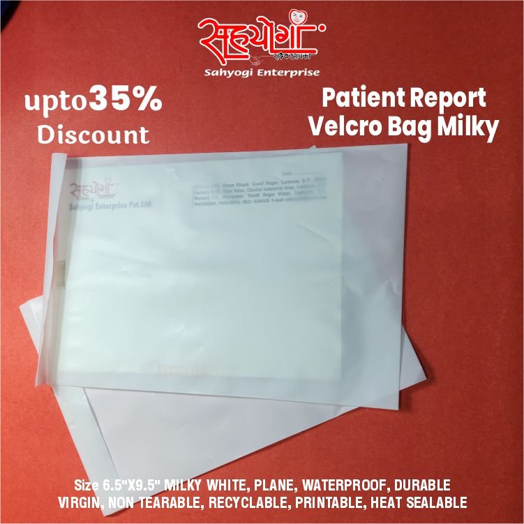 Patient Report Velcro Bag Milky, Size 6.5"x9.5” - Image 2