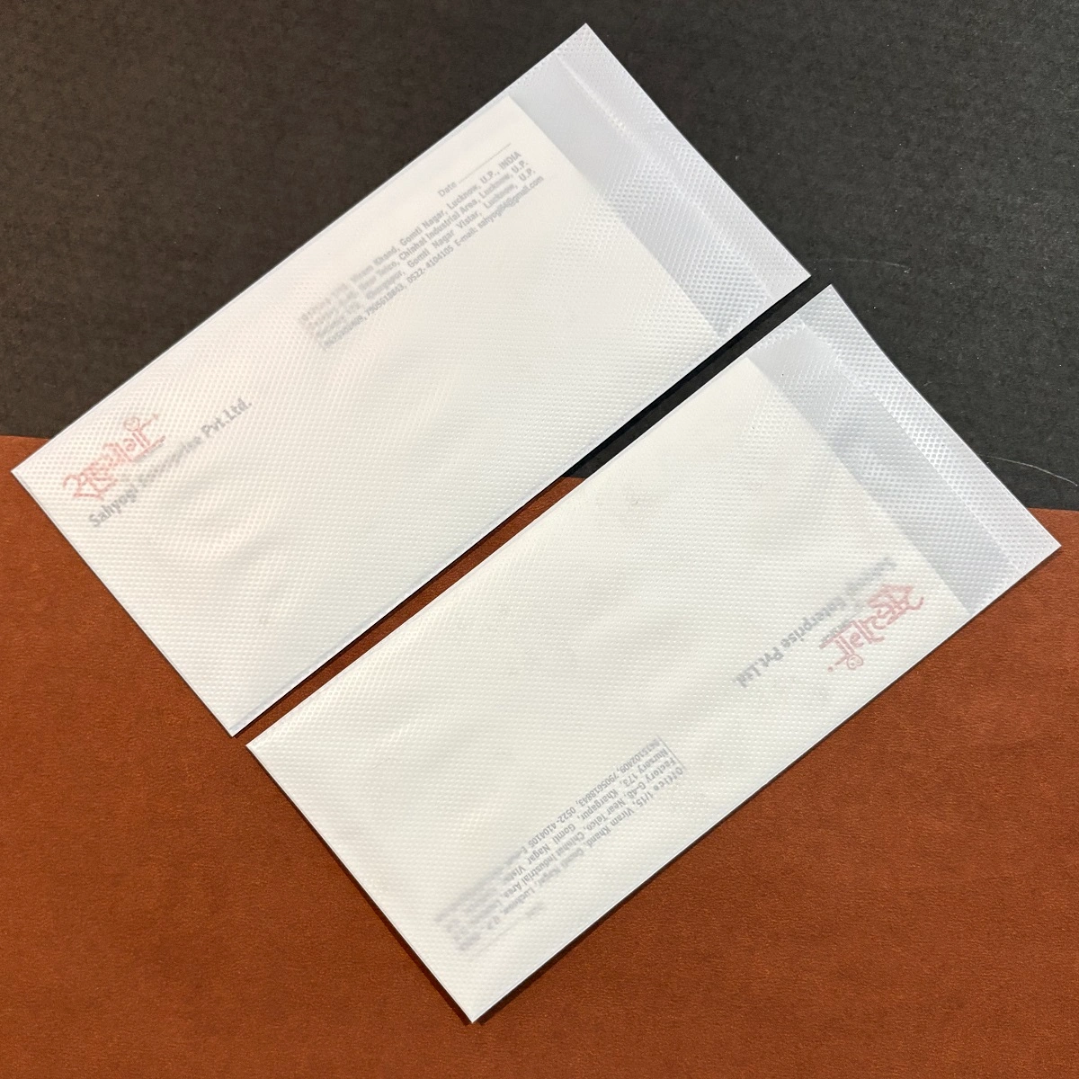 Synthetic White Envelopes Sahyogi Enterprise 4.5x9.5 Envelopes Milky Embossed)img
